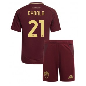 Billiga AS Roma Paulo Dybala #21 Hemmatröja Barn 2024-25 Kortärmad (+ Korta byxor)